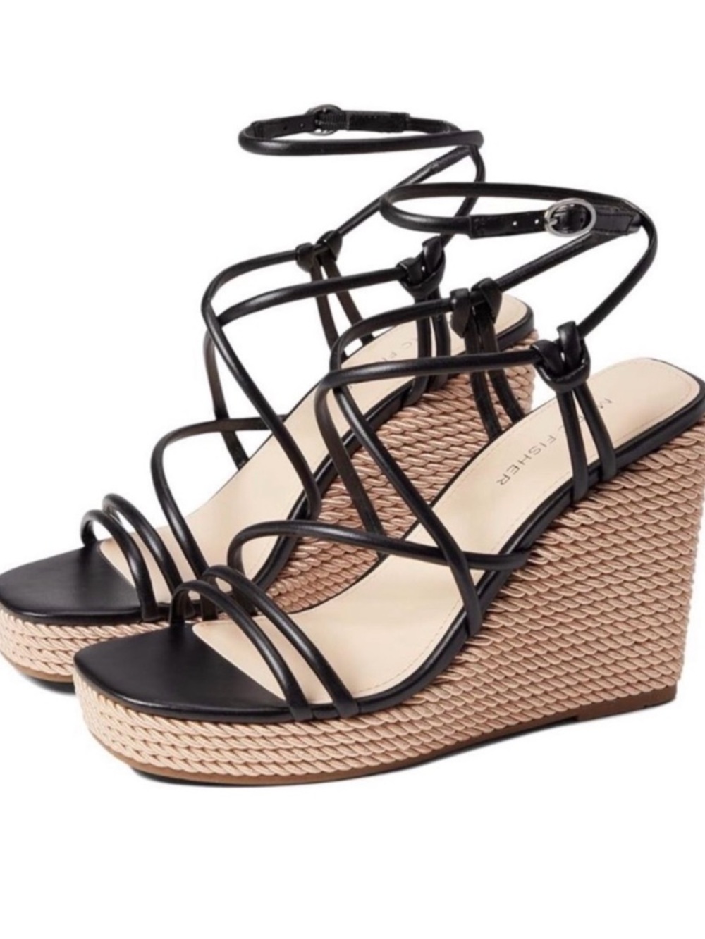 Women’s Black Marc Fisher Zesty Wedges. Size 8M.